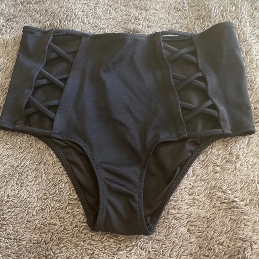 Black High-Waisted Bikini Bottoms